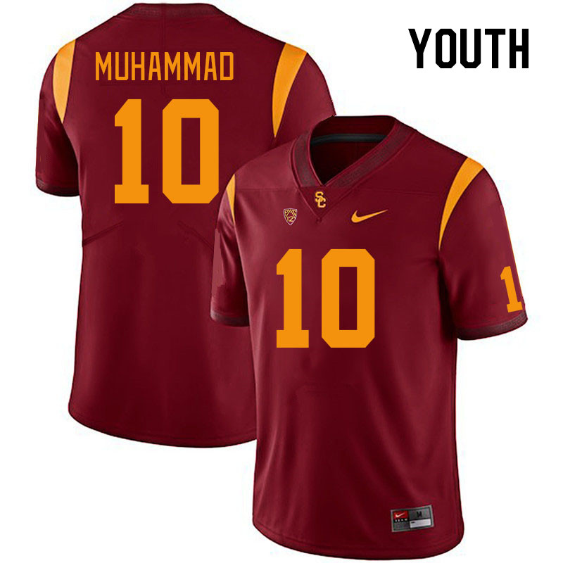 Youth #10 Jamil Muhammad USC Trojans College Football Jerseys Stitched Sale-Cardinal